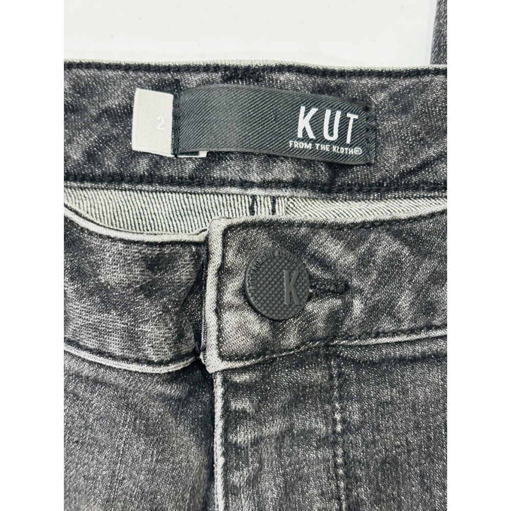 KUT From The Kloth Denim Jeans, Raw Hem, Black Fade, Woman’s 2 - Picture 5 of 8